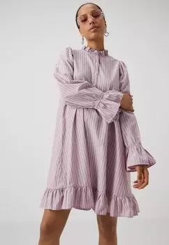 Платье-рубашка Pcassra Short Dress Pieces, праздничный розовый/магнит