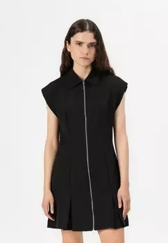 Платье-рубашка PCMORGAN SHORT ZIP DRESS Pieces, черный