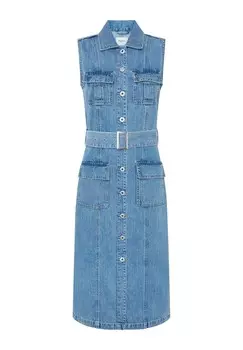 Платье рубашка Pepe Jeans Shirt Dress Liz, синий деним
