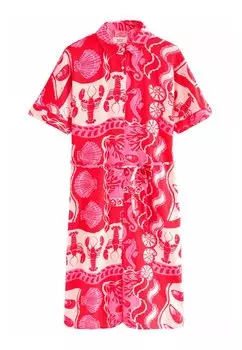 Платье-рубашка PETITE FIT - SHORT SLEEVE WAIST MIDI Next, розовый