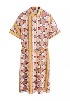 Платье-рубашка PETITE FIT - SHORT SLEEVE WAIST MIDI Next, бежевый