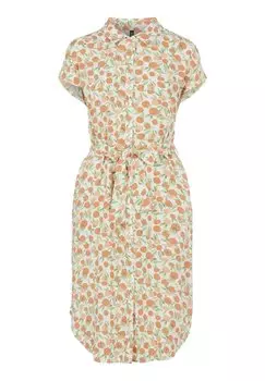 Платье-рубашка Pieces, бежевый