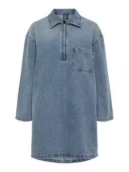 Платье рубашка PIECES Shirt Dress PCRENE, синий деним