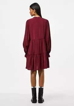 Платье-рубашка Pieces, темно-красный