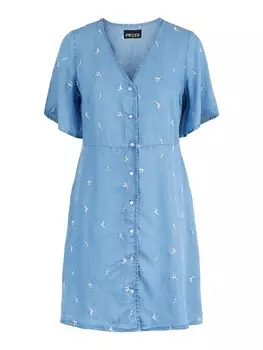 Платье-рубашка Pieces VILMA, синий джинсовый