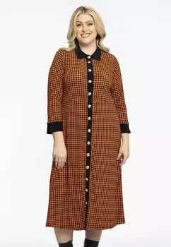 Платье-рубашка PIED-DE-POULE Yoek, оранжевый