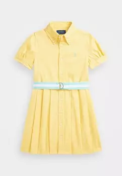 Платье-рубашка PLEATED COTTON TWILL SHIRTDRESS Polo Ralph Lauren, желтый