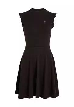 Платье-рубашка, плиссированное, для женщин TOMMY Jeans, цвет Bds Black