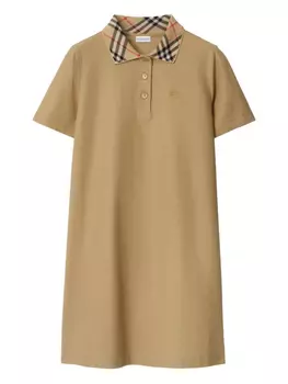 Платье-рубашка поло из хлопка Burberry, нейтральный