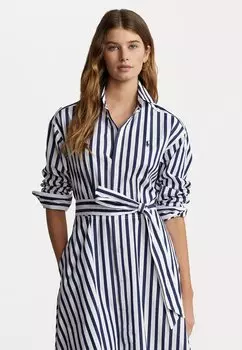 Платье-рубашка Polo Ralph Lauren, черно-белый