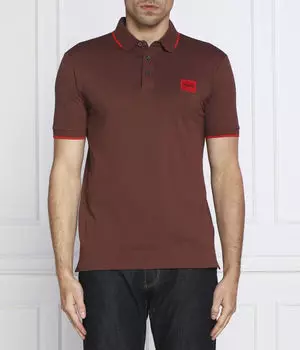 Платье-Рубашка поло Slim fit Hugo, коричневый