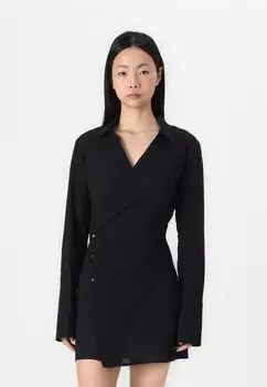Платье-рубашка POMELO SHIRT DRESS Weekday, черный