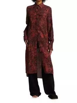 Платье-рубашка Proenza Schouler из крепа с гравировкой, коричневый