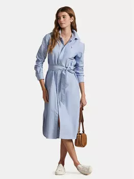 Платье-Рубашка прямого кроя 211928804002 Polo Ralph Lauren, синий