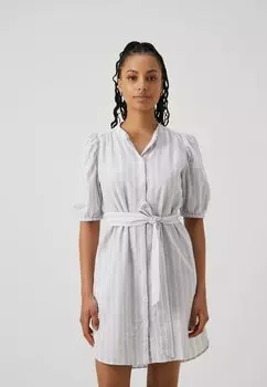 Платье-рубашка Puff Shirtdress GAP, синее