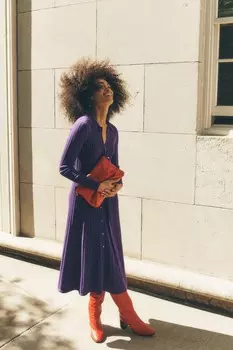 Платье рубашка Rachel трикотажное Boden, фиолетовый