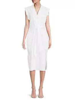 Платье-рубашка rag & bone с короткими рукавами и поясом helena, белый