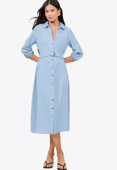 Платье-рубашка REGULAR FIT - 3/4 SLEEVE THROUGH MIDI Lipsy, синий