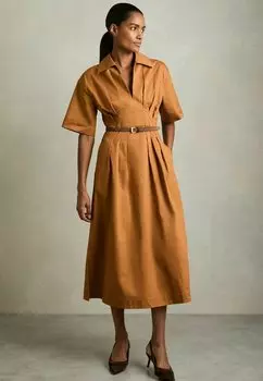 Платье-рубашка REGULAR FIT-AUBREY PLEATED Reiss, коричневый