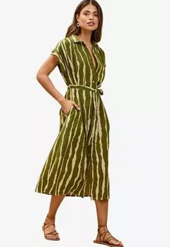 Платье-рубашка REGULAR FIT LOOK MIDI BUTTON THROUGH Lipsy, зеленый