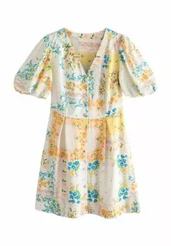 Платье-рубашка REGULAR FIT - V-NECK PUFF SLEEVE Next, бежевый