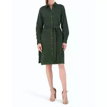 Платье-рубашка Rocca Corduroy темно-зеленого цвета Foxcroft