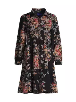 Платье-рубашка Romy с цветочным принтом Ro'S Garden, черный
