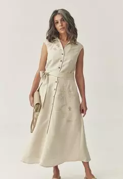 Платье-рубашка RONNA TATUUM, бежевый/меланж