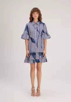 Платье-рубашка RUFFLED adL, темно-синий