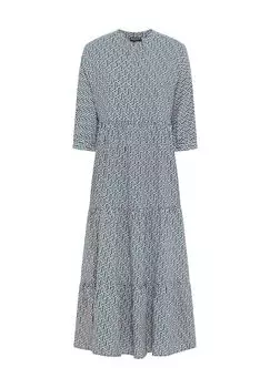 Платье-рубашка, рукав 3/4, длинное, женское Manguun Collection, цвет Big Retro Aop