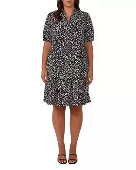 Платье-рубашка с абстрактным принтом в виде мини-платья Estelle Plus, мультиколор