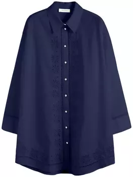 Платье-рубашка с английской вышивкой Chinti & Parker, синий