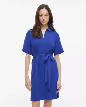 Платье-рубашка с бантом Vila, синий