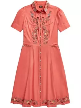 Платье-рубашка с цветочной вышивкой Ralph Lauren RRL, розовый