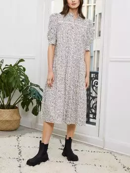 Платье-рубашка с цветочным принтом Baukjen Adaora, мягкий белый