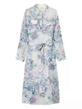 Платье-рубашка с цветочным принтом TWINSET, белый