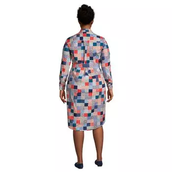 Платье-рубашка с длинными рукавами больших размеров Lands' End Lands' End