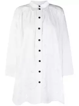 Платье-рубашка с длинными рукавами GANNI, белый