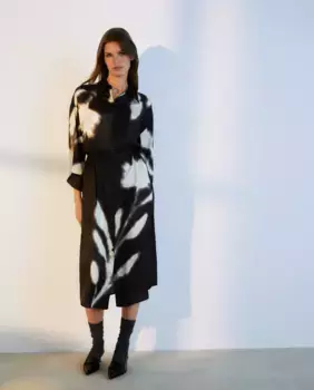 Платье-рубашка с длинными рукавами Woman El Corte Ingls, черный