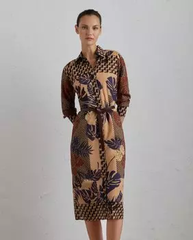 Платье-рубашка с фантазийным принтом и поясом Lloyd's, синий