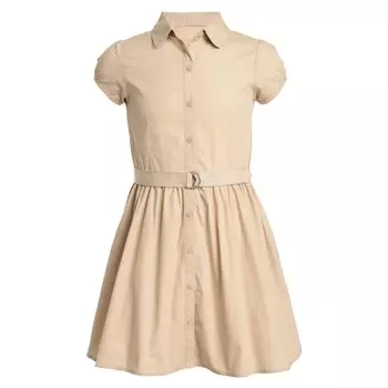 Платье-рубашка с короткими рукавами Nautica для девочек, цвет Tavern/Deep Truffle