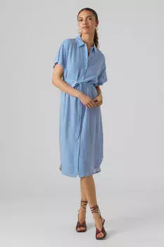 Платье-рубашка с короткими рукавами Vero Moda, белый