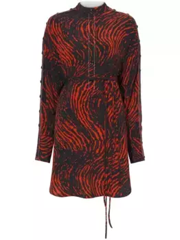 Платье-рубашка с леопардовым принтом Proenza Schouler, черный