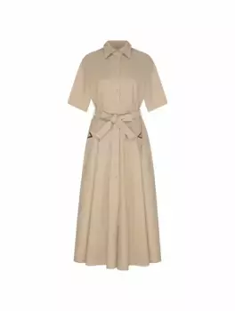 Платье-рубашка с литерой V Valentino Garavani, бежевый