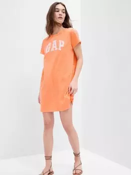 Платье-Рубашка с логотипом Gap, оранжевый