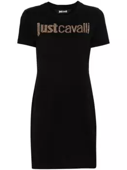 Платье-рубашка с логотипом Just Cavalli, черный