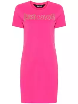 Платье-рубашка с логотипом Just Cavalli, розовый