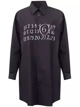 Платье-рубашка с логотипом MM6 Maison Margiela, черный
