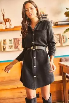 Платье-Рубашка с острым воротником Olalook, серый