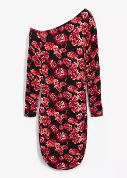 Платье-рубашка с открытыми плечами Rainbow, пурпурный